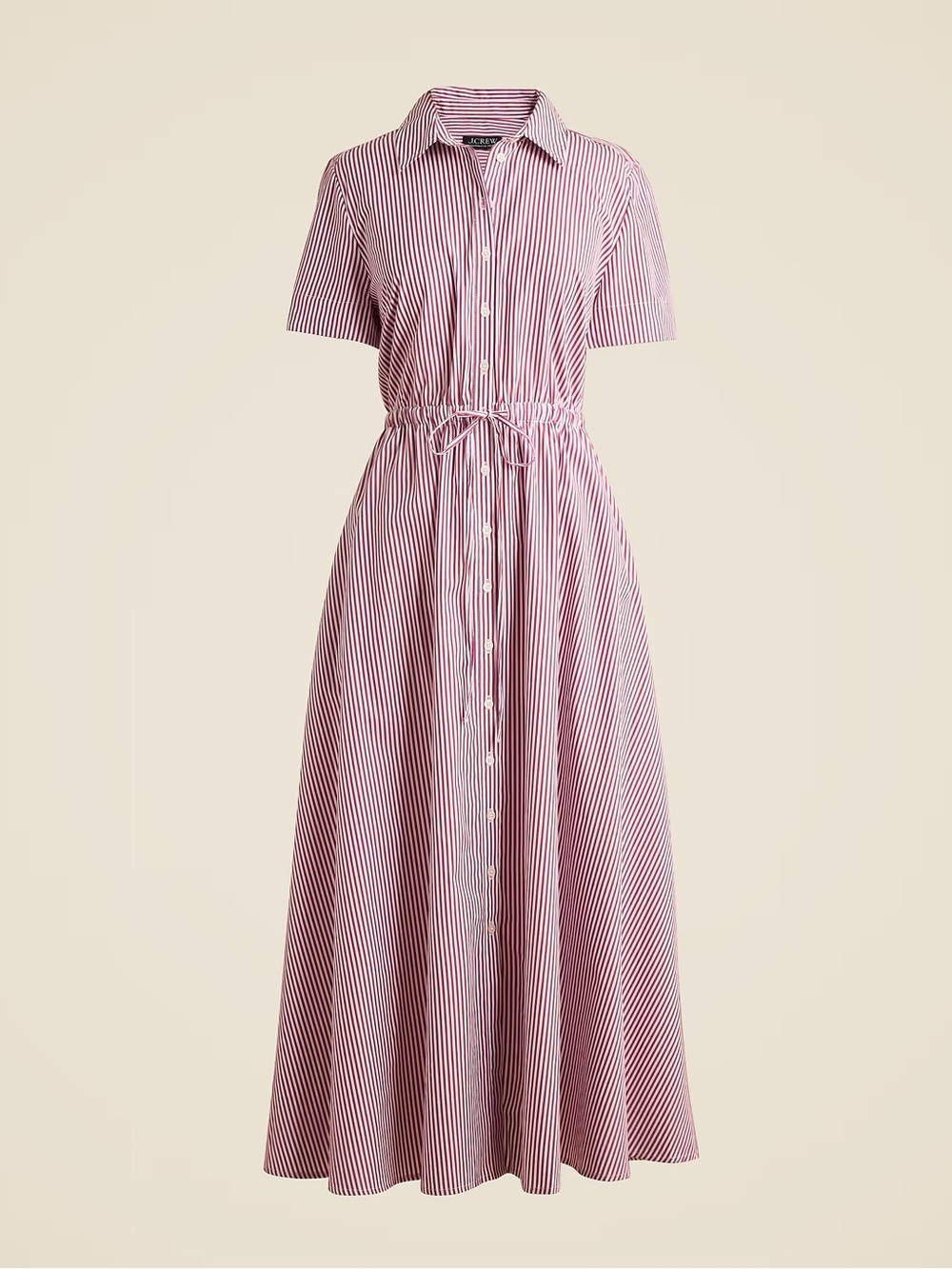 Cerise shirt-dress in striped cotton poplin - Picture 4 of 5